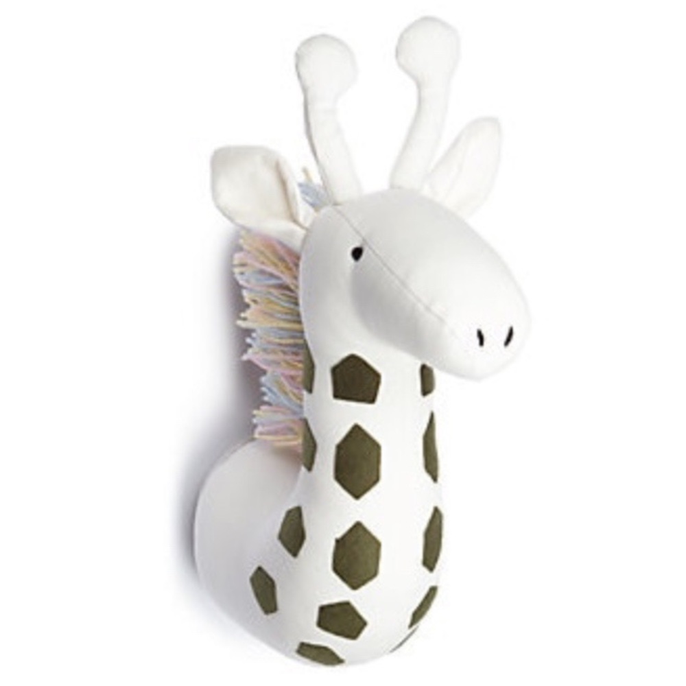Lightning Bug Faux 18” Giraffe Head Rainbow Mane